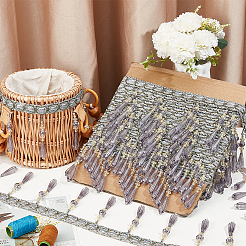 Garnitures en dentelle à franges en polyester de 12 m&nbsp;SRIB-WH0026-26C