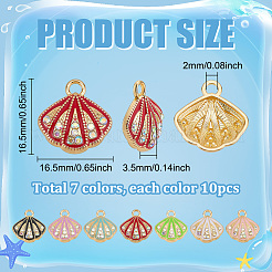70 pièces 7 couleurs pendentifs en émail en alliage de zinc&nbsp;ENAM-PH0003-23