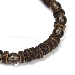 Stretch-Armbänder aus natürlichen Kokosnuss-Rondellperlen für Frauen&nbsp;BJEW-JB11635-01