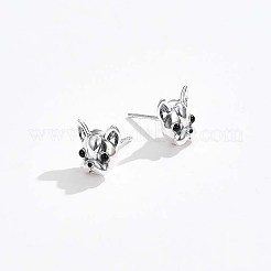 Anlaufschutz-Ohrstecker aus rhodiniertem Sterlingsilber 925&nbsp;STER-BB72117