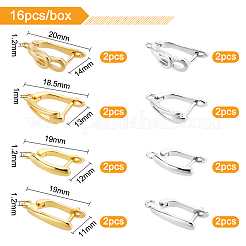 16 paio di orecchini a cerchio in ottone con chiusura a scatto&nbsp;ZIRC-BC0001-03