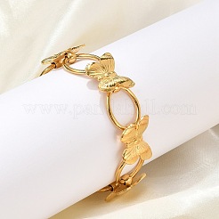 Bracelets papillon et maillons ovales en acier inoxydable 304 pour femmes&nbsp;BJEW-U023-03G
