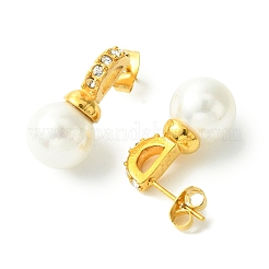 Boucles d'oreilles à tige en acier inoxydable 304 plaqué sous vide PVD avec strass en cristal&nbsp;EJEW-L284-12G