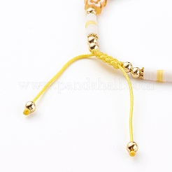 Bracelets de perles tressées en fil de nylon ajustable&nbsp;BJEW-JB06140