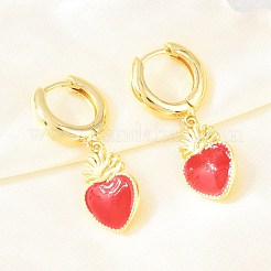 Orecchini a cerchio in ottone per San Valentino&nbsp;EJEW-Z164-11G-02