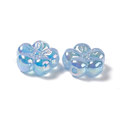 Placcatura uv perline di fiori acrilici iridescenti arcobaleno&nbsp;PACR-M003-10