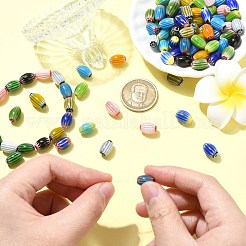 90 Stück 15 Farben handgefertigte Millefiori Bunte Malereiperlen&nbsp;LAMP-CJ0002-31