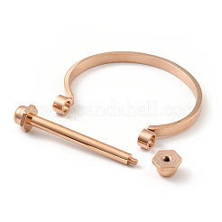 Brazalete de tornillo de barra en forma de D de acero inoxidable 304&nbsp;BJEW-G636-05A-RG
