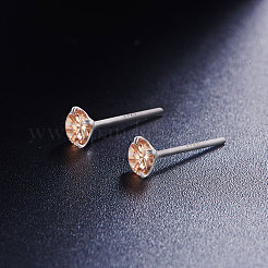 Rhodinierte 925 Sterling Silber vierzackige Ohrstecker&nbsp;JE420E-01