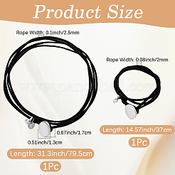 2 collana girocollo in corda a strati in pelle PU rettangolare in lega da 2 stili per donna&nbsp;NJEW-CL0001-34B