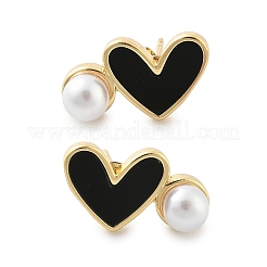 Aretes de latón con forma de corazón&nbsp;EJEW-C141-01G