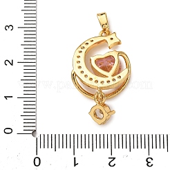 Pendentifs avec zircon cubiques à micro-pavés en laiton&nbsp;KK-F939-10G-02
