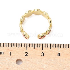 Verstellbare Manschettenringe aus Messing und Emaille für Damen&nbsp;RJEW-G350-01D-G