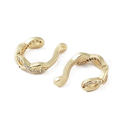 Anello a clip con micro pavé di zirconi cubici in ottone placcato a cremagliera&nbsp;EJEW-C081-06G