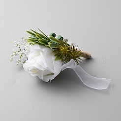 Pfingstrosen-Boutonniere aus Seidentuchimitat&nbsp;AJEW-WH0401-30