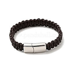 Pulsera de cordón trenzado de cuero con cierre magnético de acero inoxidable 304 para hombres y mujeres&nbsp;BJEW-C021-10