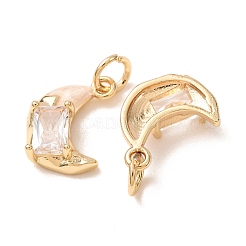 Zircone cubique transparente micro pavée de laiton avec breloques en émail&nbsp;CU-K002-47G-E