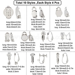 36 Stück 9 Stil 304 Edelstahl Ohrclips&nbsp;STAS-SC0003-70
