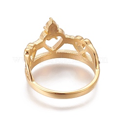 Anillos de dedo de acero inoxidable 304 con revestimiento iónico (IP)&nbsp;RJEW-E157-03G