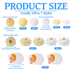 Perles focales en silicone et perles européennes sherpa&nbsp;DIY-TA0013-49
