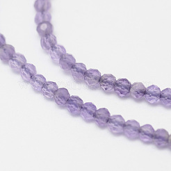 Natürlichen Amethyst Perlenstränge&nbsp;G-G936-2mm-26