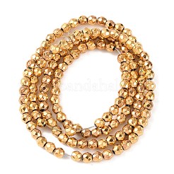 Brins de perles d'hématite non magnétiques synthétiques galvanisées&nbsp;G-H027-B01-02