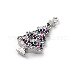 Weihnachtsserie Messing Micro Pave Zirkonia Anhänger&nbsp;KK-Q010-01P-05