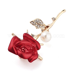 Valentinstag Rose Zinklegierung Kristall Strass Broschen&nbsp;JEWB-I031-02B