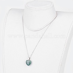 Pendiente de los collares de la piedra preciosa naturales y sintético&nbsp;NJEW-JN02162