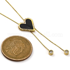 Colliers avec pendentif en forme de cœur en acier inoxydable 304 plaqué sous vide PVD&nbsp;NJEW-C063-03G