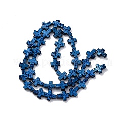 Brins de perles de pierre de lave naturelle galvanisées&nbsp;G-A256-A01-01I