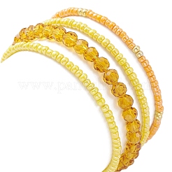 4 pièces 4 styles mauvais œil thème de la saint-valentin alliage émail et polycoton (polyester coton) gland bracelets à breloques ensemble&nbsp;BJEW-JB09618-04