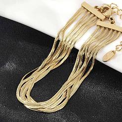 Bracelets multi-brins en acier inoxydable 304 pour femmes&nbsp;BJEW-Z095-01B-G