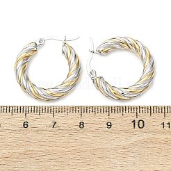 Boucles d'oreilles créoles bicolores en acier inoxydable 304&nbsp;EJEW-B150-01D