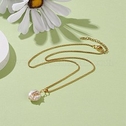 Colliers pendentif initiale en perles naturelles&nbsp;NJEW-JN03297-03
