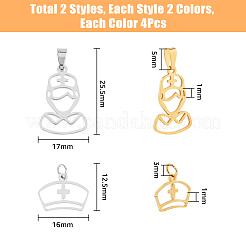 16 pz 4 pendenti in acciaio inossidabile stile 201&nbsp;STAS-DC0011-61