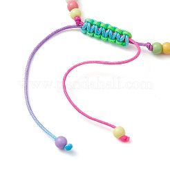 Kreuz- und runde geflochtene Acrylperlenarmbänder&nbsp;BJEW-JB10239-02