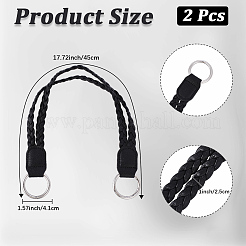 2 pieza de asas de cuero sintético trenzado&nbsp;PURS-CL0001-18C
