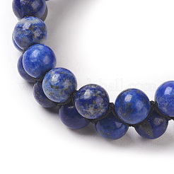 Bracelets de perles tressés réglables en lapis-lazuli naturel&nbsp;BJEW-E351-01A