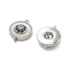 Messing Micro Pave blaue Zirkonia und Muschel-Anschlussanhänger&nbsp;KK-B129-17P