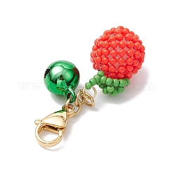 Colgante decorativo con cuentas de semillas de vidrio de manzana&nbsp;HJEW-MZ00125