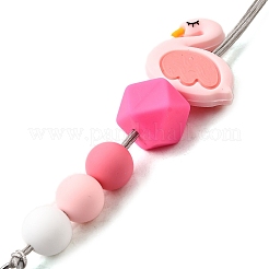 Lanière en perles de silicone&nbsp;NJEW-SW00040-01