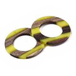 Pendentifs en bois de résine et de noyer&nbsp;X-RESI-R428-02B