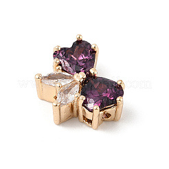 Pendentifs avec zircon cubiques à micro-pavés en laiton&nbsp;KK-K297-25G-01