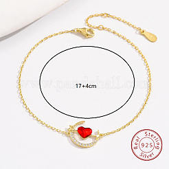Braccialetti a maglie in argento sterling con luna&nbsp;FX5851