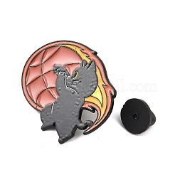 Katze mit Basketball-Sport-Emaille-Pins&nbsp;JEWB-I052-05EB-04