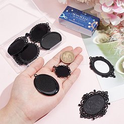 10 Stück 10 Stile ovale Legierung Anhänger Cabochon-Einstellungen&nbsp;FIND-SC0009-96