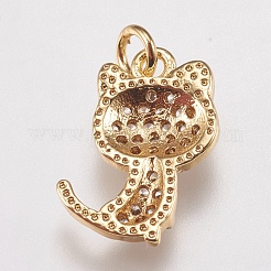 Breloques chaton en laiton micro pavé zircone cubique&nbsp;ZIRC-E147-42G