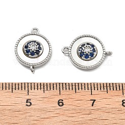 Messing Micro Pave blaue Zirkonia und Muschel-Anschlussanhänger&nbsp;KK-B129-17P