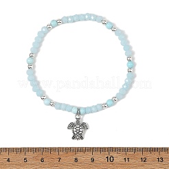 3 bracelet extensible en perles de howlite naturelle teintée&nbsp;BJEW-JB14430